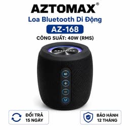Loa Bluetooth AZTOMAX AZ-168 40W RMS Bluetooth 5.2 Âm Thanh Bass Mạnh Pin 4800mAh Hỗ Trợ USB TF AUX Type-C 1