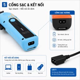 Tông Đơ Cắt Tóc Madeshow M15 Professional 10W - Pin Sạc Type-C, Lưỡi Thép Cao Cấp, Máy Cắt Tóc Không Dây Chuyên Nghiệp 5