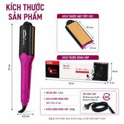 Máy Bấm Tóc SH-989 Thay Bản 45W-80W 5 Mức Nhiệt 140-220°C Kẹp Bấm Xù Chân Tóc Uốn Sóng Thay Bản Ceramic Chuyên Nghiệp 5