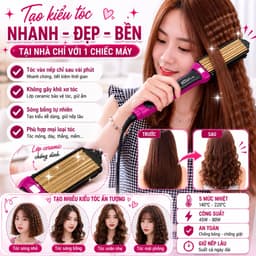 Máy Bấm Tóc SH-989 Thay Bản 45W-80W 5 Mức Nhiệt 140-220°C Kẹp Bấm Xù Chân Tóc Uốn Sóng Thay Bản Ceramic Chuyên Nghiệp 8