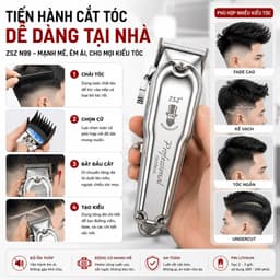 Tông Đơ Cắt Tóc ZSZ N99 10W Không Dây Chuyên Nghiệp - Động Cơ Mạnh, Lưỡi Thép Không Gỉ, Pin Lithium, Cắt Tóc & Cạo Râu 5