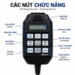 Loa Cầm Tay Công Suất Lớn HM-230C 50W Bluetooth | Loa Phát Thanh Cầm Tay Có Ghi Âm, USB, Thẻ Nhớ, Còi Báo, Truyền Âm Xa 3