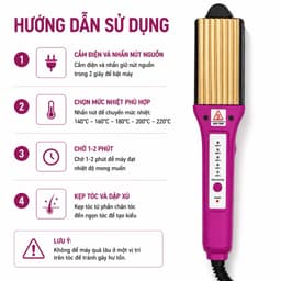 Máy Bấm Tóc SH-989 Thay Bản 45W-80W 5 Mức Nhiệt 140-220°C Kẹp Bấm Xù Chân Tóc Uốn Sóng Thay Bản Ceramic Chuyên Nghiệp 3
