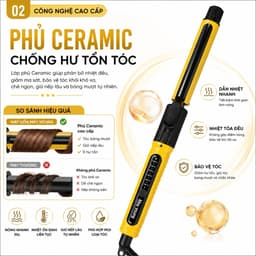Máy Uốn Tóc May Young M606 Phủ Ceramic Cảm Ứng 19/25/28/32mm - Điều Chỉnh Nhiệt 130-230°C - Trục Xoay 360° 2