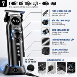 Tông Đơ Chấn Viền Madeshow M9 8W – Cắt Tóc, Cạo Viền Chuyên Nghiệp – Pin Sạc USB, Lưỡi Thép Sắc Bén 7