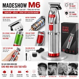 Tông Đơ Chấn Viền Madeshow M6 Chính Hãng 7W 7200RPM Pin 1400mAh Cạo Sát Tóc Tattoo Cắt Viền Chuyên Nghiệp 8