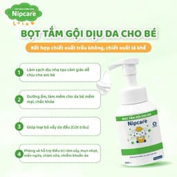 Bọt tắm gội cho bé Nipcare 200ml - Hỗ trợ rôm sảy, mẩn ngứa, phù hợp cho bé viêm da cơ địa 4
