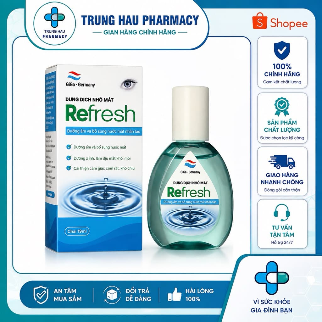 [DATE 12/2027] Nước mắt nhân tạo Refresh - Dưỡng ẩm, giảm khô mắt