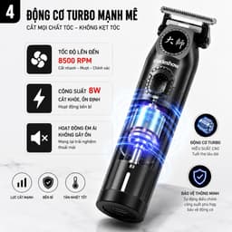 Tông Đơ Chấn Viền Madeshow M9 8W – Cắt Tóc, Cạo Viền Chuyên Nghiệp – Pin Sạc USB, Lưỡi Thép Sắc Bén 4
