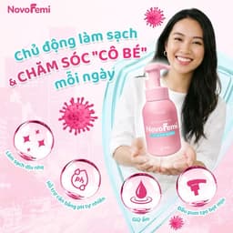 Bọt dung dịch vệ sinh phụ nữ Novofemi 180ml - Bọt vệ sinh 2 chiều, hộ trợ sạch dịu, hôi ngứa, kháng khuẩn dùng hàng ngày 4