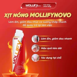 Xịt Giảm Đau Mollifynovo Warm & Pain Relief - Dầu Xoa Bóp Giảm Đau Xương Khớp, Massage Cổ Vai Gáy Chai 50ml 2