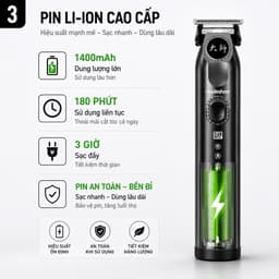 Tông Đơ Chấn Viền Madeshow M9 8W – Cắt Tóc, Cạo Viền Chuyên Nghiệp – Pin Sạc USB, Lưỡi Thép Sắc Bén 2