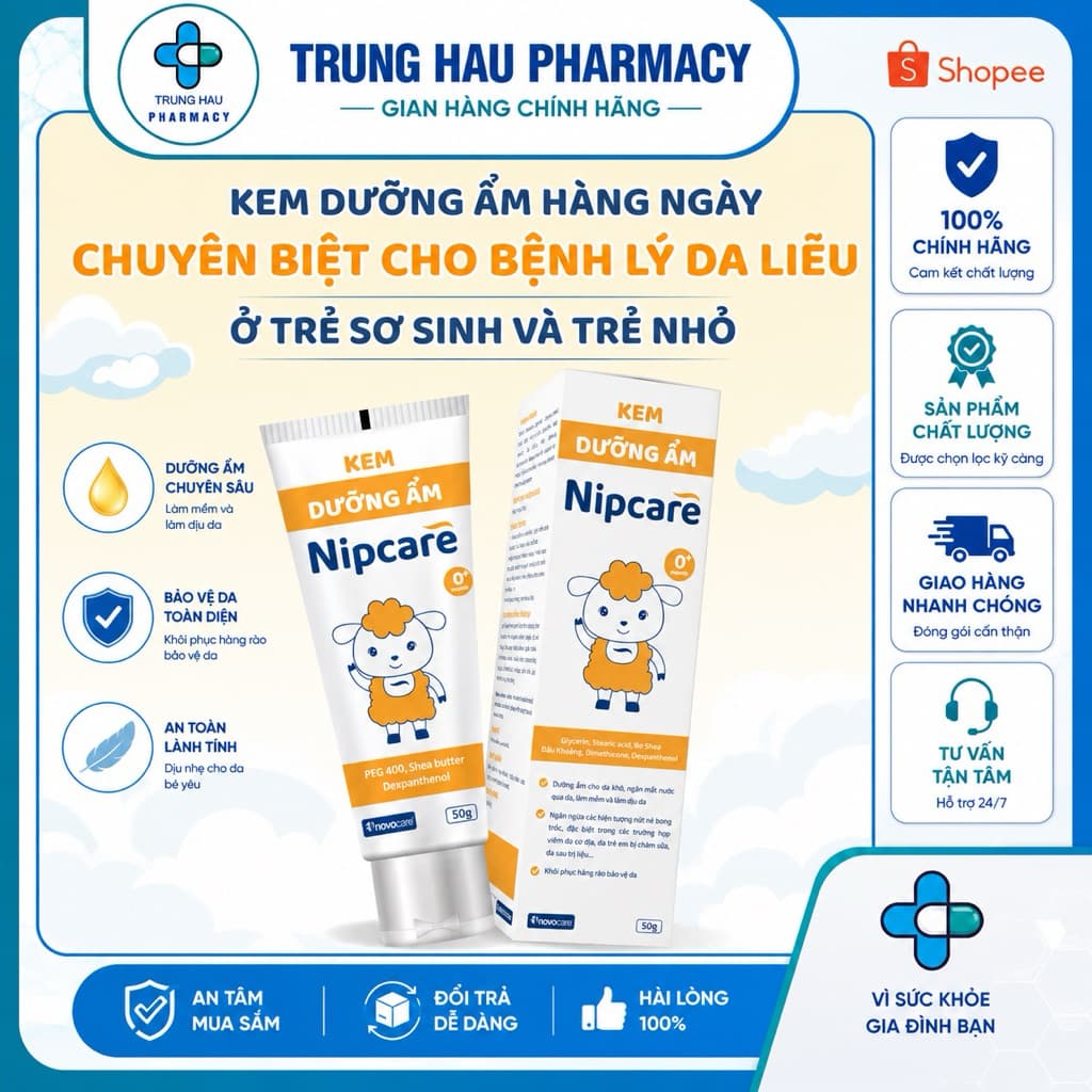 Kem dưỡng ẩm Nipcare - Hỗ trợ dưỡng ẩm cho bé da khô do các vấn đề về chàm sữa, viêm da cơ địa