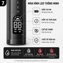 Tông Đơ Cắt Tóc Madeshow M8F 13W Chuyên Nghiệp - Pin 3200mAh, Màn Hình LED, Động Cơ Turbo 9000RPM, Kèm 10 Cữ, Sạc Đế 7