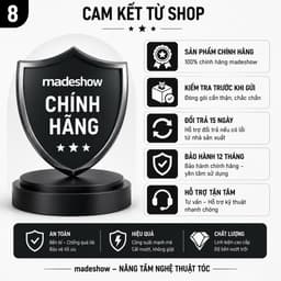 Tông Đơ Cắt Tóc Madeshow M8F 13W Chuyên Nghiệp - Pin 3200mAh, Màn Hình LED, Động Cơ Turbo 9000RPM, Kèm 10 Cữ, Sạc Đế 8