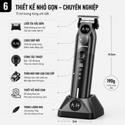 Tông Đơ Chấn Viền Madeshow M9 8W – Cắt Tóc, Cạo Viền Chuyên Nghiệp – Pin Sạc USB, Lưỡi Thép Sắc Bén 6