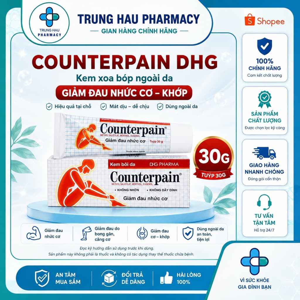 [CHÍNH HÃNG] Gel xoa bóp Counterpain DHG tuýp 30g