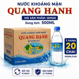 Nước Khoáng Mặn Quang Hanh 500ml Chính Hãng - Giàu Khoáng Chất Tự Nhiên, Bổ Sung Điện Giải, Thùng 20 Chai 1