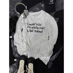 Áo phông giấy dài tay nữ trắng in chữ I WANT YOU form rộng phủ mông siêu xinh  8