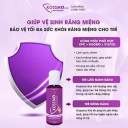 Combo 2 Nước súc miệng Kossmo làm sạch, giúp kh.áng kh.uẩn, hỗ trợ ngừa sâu răng, viêm lợi trẻ em người lớn 9