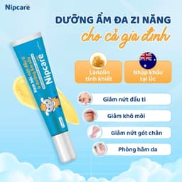 Kem bôi dưỡng ẩm Nipcare - lanolin dùng cho nứt đầu ti, nứt gót chân, khô môi, hăm tả 3