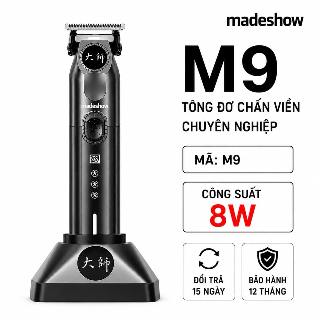 Tông Đơ Chấn Viền Madeshow M9 8W – Cắt Tóc, Cạo Viền Chuyên Nghiệp – Pin Sạc USB, Lưỡi Thép Sắc Bén