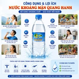 Nước Khoáng Mặn Quang Hanh 500ml Chính Hãng - Giàu Khoáng Chất Tự Nhiên, Bổ Sung Điện Giải, Thùng 20 Chai 5