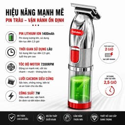 Tông Đơ Chấn Viền Madeshow M6 Chính Hãng 7W 7200RPM Pin 1400mAh Cạo Sát Tóc Tattoo Cắt Viền Chuyên Nghiệp 3