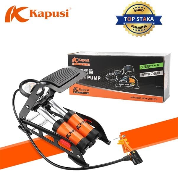 Bơm Đạp Chân 1 Ống & 2 Ống KAPUSI | Bơm Xe Đạp, Xe Máy, Ô Tô, Áp Lực Mạnh, Bền Bỉ