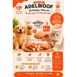 Xúc Xích Thưởng Cho Chó Mèo Adel Woof 30 Thanh 450g 4 Vị | Yellow Pet 3