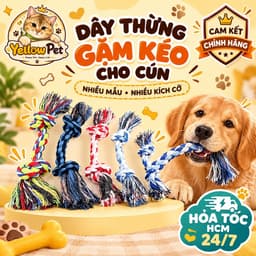 Đồ Chơi Dây Thừng Gặm Kéo Cho Chó Mèo Nhiều Màu | Yellow Pet 1