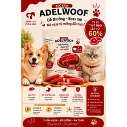 Xúc Xích Thưởng Cho Chó Mèo Adel Woof 30 Thanh 450g 4 Vị | Yellow Pet 2