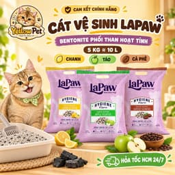 Cát Vệ Sinh Cho Mèo Lapaw 5kg Khoảng 10L Than Hoạt Tính 3 Mùi | Yellow Pet 1