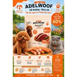 Xúc Xích Thưởng Cho Chó Mèo Adel Woof 30 Thanh 450g 4 Vị | Yellow Pet 5