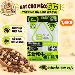 Hạt Cho Mèo SC 1.5kg S1 S2 SC1 SC2 Phối Ruốc Và Topping Thịt Sấy | Yellow Pet 4