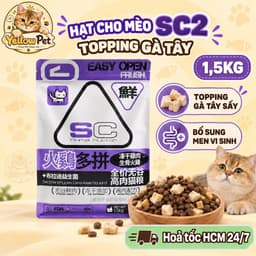 Hạt Cho Mèo SC 1.5kg S1 S2 SC1 SC2 Phối Ruốc Và Topping Thịt Sấy | Yellow Pet 5