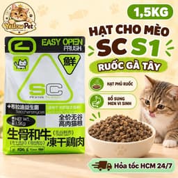 Hạt Cho Mèo SC 1.5kg S1 S2 SC1 SC2 Phối Ruốc Và Topping Thịt Sấy | Yellow Pet 2
