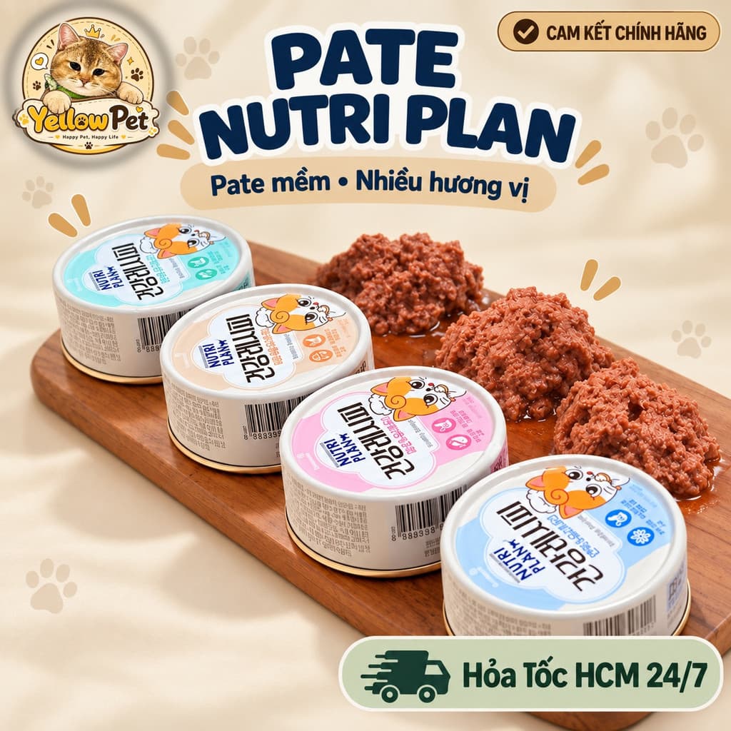 Pate Nutriplan lon 90g thức ăn ướt cho mèo | Yellow Pet