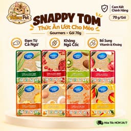Pate Snappy Tom Gourmers Trái Cây 70g Cho Mèo – Cá Ngừ, Không Ngũ Cốc – Combo 3–6 Gói | Yellow Pet 1