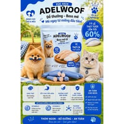 Xúc Xích Thưởng Cho Chó Mèo Adel Woof 30 Thanh 450g 4 Vị | Yellow Pet 4