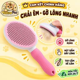 Lược Chải Lông Cho Chó Mèo Dạng Oval Tự Làm Sạch 3 Màu | Yellow Pet 1