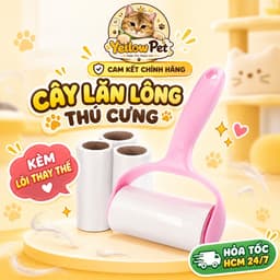 Cây Lăn Lông Thú Cưng Cán Cong 10cm Kèm 1 Lõi | Yellow Pet 1