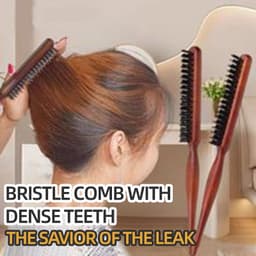 Bàn chải tóc & râu nhỏ gọn bằng gỗ Wanmei, chống tĩnh điện, chắc chắn, để Massage da đầu, làm sạch tóc VINBEO-[DDA] 9