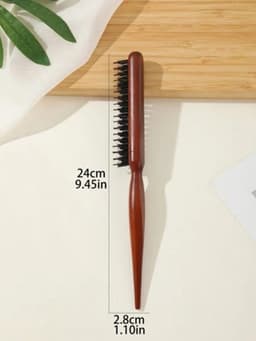 Bàn chải tóc & râu nhỏ gọn bằng gỗ Wanmei, chống tĩnh điện, chắc chắn, để Massage da đầu, làm sạch tóc VINBEO-[DDA] 7