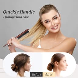 Bàn chải tóc & râu nhỏ gọn bằng gỗ Wanmei, chống tĩnh điện, chắc chắn, để Massage da đầu, làm sạch tóc VINBEO-[DDA] 6