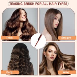 Bàn chải tóc & râu nhỏ gọn bằng gỗ Wanmei, chống tĩnh điện, chắc chắn, để Massage da đầu, làm sạch tóc VINBEO-[DDA] 4