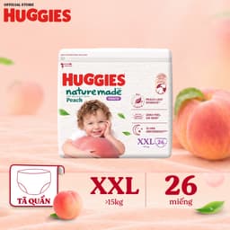 Tã quần Huggies Naturemade Peach M48+10/ L44/ XL38/ XXL26 3