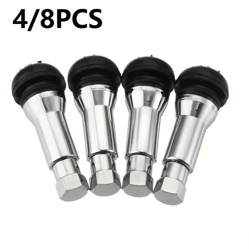  4/8 cái Nắp van lốp không săm TR414, Van lốp gắn nhanh, Nắp van cao su chống bụi, Phụ kiện xe hơi phổ thông
