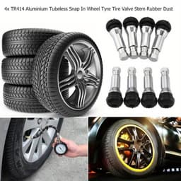  4/8 cái Nắp van lốp không săm TR414, Van lốp gắn nhanh, Nắp van cao su chống bụi, Phụ kiện xe hơi phổ thông 7