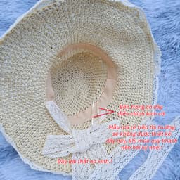 Mũ Nón Cói Nữ Đi Biển Vành Rộng Thời Trang Cao Cấp Tiểu Thư Có Dây Buộc Xinh Xinh 4